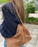 KYLETHOMASW  -  Suede Chain Underarm Bag  New High Capacity Designder Bag Vintage Elegant Women Shoulder Bag