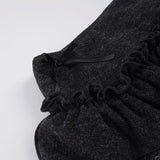 KYLETHOMASW  -  Sweet Slight Strech Solid  Low Waist All Match Folds Short Edible Tree Fungus Knitted Skirts