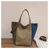 KYLETHOMASW  -  New Color Blocking Splicing Canvas Bags Fashionable Commuting Large Capacity Shoulder Women's Hand-held Bag