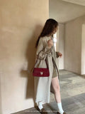 KIylethomasw Vintage Elegant Red Shoulder Bag For Women High Street Luxury Designer Handbag Female Retro Purse Underarm Bag Y2k