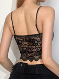 KYLETHOMASW  -  Women's Pure Color Lace Patchwork Vest Casual Style Regular Fit Single Piece Summer Clothing