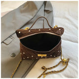 KYLETHOMASW  -  Velvet Diamond Grid Chain Bag Women's High-End Fashion Mini Shoulder Box Bag Urban Simple Style PU Material Daily Match