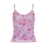 KYLETHOMASW  -  Pure girl style small floral lace V-neck suspender summer lightweight mesh age reducing vest top
