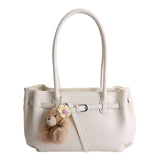 KYLETHOMASW  -  Korean Style Minimalist Solid Color Single Shoulder Crossbody Bag Women Large Capacity Fashionable Texture Handheld Tote Bag...