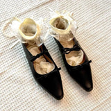 KYLETHOMASW  -  Leather Shoes for Women's Spring/Summer New French Bow Flat Pumps Shoes Women Round Toe Ballet Shoes for Women Flats Women
