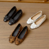KYLETHOMASW  -  New Women Polka Dot Ballet Flats Bow Knot Square Toe Slip On Soft Satin Casual Daily Office Flat Shoes