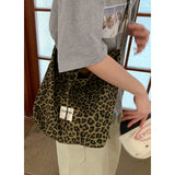 KYLETHOMASW  -  College Style Canvas Tote Bag for Women 2025 New Korean Versatile Large Capacity Bucket Bags