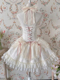 KYLETHOMASW  -  Kawaii Lolita Mini Dress Women Sweet Bows Mesh Patchwork Bandage Halter Dresses Summer Sleeveless Cute Ruffles Harajuku Dress