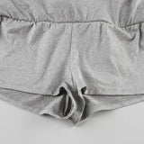 KYLETHOMASW  -  Women's basic solid color low waist elastic drawstring A-line hip bag skirt side slit spicy girl casual sports pants skirt