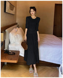 KYLETHOMASW  -  Autumn Winter Korean Minimalist Gentle Style 2 Piece Set Women Knitted Top+High-waisted Skirt Sweater Set Fashion Office Lady
