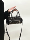 KYLETHOMASW  -  Korean Niche Polka Dot Hand-held Cylindrical Bag New Versatile Spicy Girl Single Shoulder Crossbody Commuting Handbag