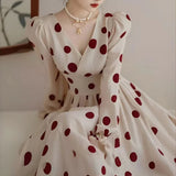 KYLETHOMASW  -  Wave Dot Dress 2025 Early Autumn New Women's Wear Beautiful and Unique  women clothing  bodycon dress