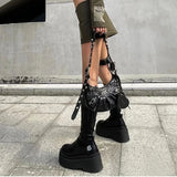 KYLETHOMASW  -  Street Style Autumn Winter Women Knee High Boots Fashion Slip On Platform Heels Concise Long Botas De Mujer
