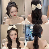 Kylethomasw Three-layer Bowknot Hairpin for Women Elegant French Temperament Bowknot Hair Clip Retro High-end Hair Accessories