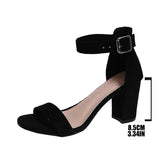 KYLETHOMASW  -  Women Chunky Heels Sandals New Summer French Style Back Empty Female Thick Heel Open Toe Women Shoes M251
