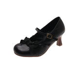 KYLETHOMASW  -  Women's High Heel Shoes 2026 New Lolita Style Women's Mary Jane Shoes Fashion Elegant Bowknot Party Wedding Ladies Dress Shoes