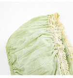 KYLETHOMASW  -  Sweet Girl Fresh Lace Puff Short-sleeved Shirts Women's Summer Bow Lace-up Slim Short Temperament Pullover Tops Female Clothing