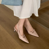 KYLETHOMASW  -  Fashion Butterfly-Knot Women Medium Heels Pumps Shoes Female Slip On Footwear Pointed Toe Ladies Thin Heels Sandals Shoes