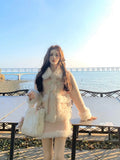 KYLETHOMASW  -  Sweet Hot Girl Suit Women's Autumn/Winter Lamb Wool Suede Coat High-waisted Mini Skirt Two-piece Set Fashion Female Clothes