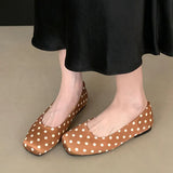 KYLETHOMASW  -  Brand Women Flats Fashion Round Toe Weave Pointed Toe Slip On Single Shoes Flat Heel Boat Shoes Soft Ballet Shoes