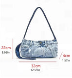 Kylethomasw Denim Women Messenger Bag Small Casual Satchel Cool Girl Totes Travel Solid Color Soft Female Handbag Blue Bolsas