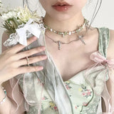 KYLTHOMASW  -   Bow Y2k Aesthetic Sweet Printing Women Crop Top Streetwear Grunge Slim Tanks Tops Vintage Patchwork Harajuku Camisoles Summer