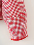 KYLETHOMASW  -  European and American style winter new round neck zipper retro red plaid warm cotton jacket