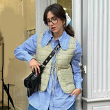 KYLETHOMASW  -  Women Y2K Tie Front Quilted Vest Plaid Floral V Neck Cropped Padded Gilet Coquette Sleeveless Jacket Going Out Top