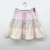 KYLETHOMASW  -  Prairie Chic Vintage Print Patchwork Skirt Umbrella Panelled Sweet A-line Mujer Faldas Slim Preppy Style Drawstring Fresh Falda