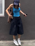 KYLETHOMASW  -  Y2k Aesthetic Casual Knitted Stripe Tank Top Women Streetwear Slim Fit Cropped Tanks Harajuku Grunge Vintage Backless Camisole