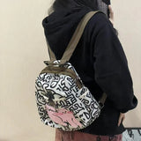 KYLETHOMASW  -  Cute Cat Fashion Large Capacity Backpack Kawaii Graffiti Student Schoolbag Travel Backpack Commuter Storage Bag Back To School