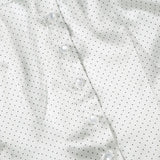 KYLETHOMASW  -  Polka dot short sleeved breasted shirt design with a cinched waist and tie, light and mature satin short commuter top