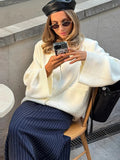 KYLETHOMASW  -  Solid V Neck Single Breasted Knit Cardigan Pocket Front Drop Shoulder 2025 Autumn Casual Women Coat Daily Cozy Chic Lady Sweater