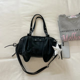 KYLETHOMASW  -  Women Small pu Leather Boston Shoulder Bag Y2K Daily Shopping Bags New Trend Female Fashion Handbags and Purses