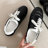 KYLETHOMASW  -  Autumn Casual Sports Ballet Flats Women Fashion Round Toe Lace Up Women's Loafers Comfortable Soft Sole Walking Running Shoes