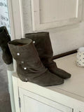 KYLETHOMASW  -  High-end Versatile Retro Chunky Heel Pointed Boots New Slim-enhancing Short Shaft Boots