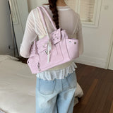 KYLETHOMASW  -  Women's PU Leather Rivet Star Handbag Sweet Cool Niche Aesthetic Daily Street Shoulder Tote Bag New Handbags and Purses