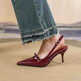 KYLETHOMASW  -  Summer New Solid Color High-heeled Sandals for Women Elegant Bow Dress Single Elegant Party Wedding Women's Shoes