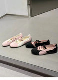 KYLETHOMASW  -  Retro multi-color sports shoes, ballet shoes with elastic bands, round toe, flat bottom, shallow opening Mary Jane style women's