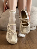 KYLETHOMASW  -  Retro Thick Bottom Heightening Mary Jane Shoes Fashionable Summer Slip-On Soft Bottom Ballet Style Women's Footwear