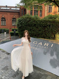 KYLETHOMASW  -  Spring Summer French Fashion Elegant Evening Gown Women's Backless Sexy Tulle Bandeau Party Dress Chic High-end Banquet Gown