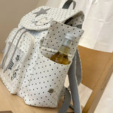 KYLETHOMASW  -  Star Polka Dot Bag Drawstring Mochila Outdoor Casual Mochilas Mujer Travel Backpacks Fashion Backpack Student Bags for Woman