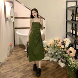 KYLETHOMASW  -  Spring 2PCS Sexy Spaghetti Strap Dress + Cardigan Suit for Women Korean Slim Fit Temperament Elegant Vacation Long Dress