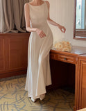KYLETHOMASW  -  Elegant White Midi Dress Women Vintage Party Prom Spaghetti Strap Black Dresses Korean Formal Occasion Bodycon Vestidos