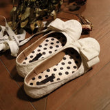 KYLETHOMASW  -  French Fairy Tale Style Lace Butterfly Knot Heightening Shoes round Head Mary Janes Low Cut Single Shoes Artistic Retro Women