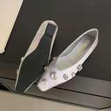 KYLETHOMASW  -  Pink Luxury Fashion Rhinestones Silk Women Flats With Shoes Female Soft Shallow Footwear Crystal Ladies Slip On Flats Shoes