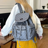 KYLETHOMASW  -  Polka Dot Print Bag Travel Mochila High Capaci Mochilas Mujer Pockets Backpacks Backpack Fashionable Casual Bags for Woman