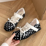 KYLETHOMASW  -  White Thick Heel Inner Heightening Light Mouth Polka Dot Single Shoes Women's New Soft Bottom Mary Janes Spring Fashion