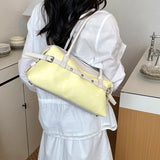 KYLETHOMASW  -  Korean Style Polka Dot Small PU Leather Top Handle Bag Ladies Contrast Color Shoulder Crossbody Bags New Trend Handbag
