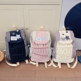 KYLETHOMASW  -  Star Plaid Bag Ruched Zipper Mochila College Style Mochilas Mujer Fashion Backpacks Student Casual Backpack Bolsas Feminina